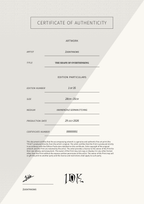 The Shape Of Overthinking — Certificate of Authenticity