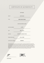 When the Sun Died — Certificate of Authenticity